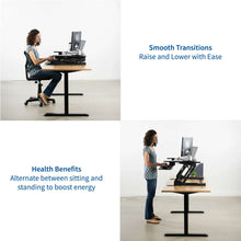 Load image into Gallery viewer, Vivo 35" Wide Adjustable Height Sit Stand Desk Converter- Black-Standing Desk Converters-Vivo-Ergo Standing Desks