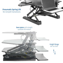 Load image into Gallery viewer, Vivo 40" Wide Adjustable Height Corner Standing Desk Converter- Black-Corner Standing Desk-Vivo-Ergo Standing Desks