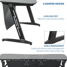 Load image into Gallery viewer, Vivo 47" Wide Z-Shaped Black Gaming Desk-Gaming Desks-Vivo-Ergo Standing Desks