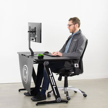 Load image into Gallery viewer, Vivo 47" Wide Z-Shaped Black Gaming Desk-Gaming Desks-Vivo-Ergo Standing Desks