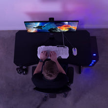 Load image into Gallery viewer, Vivo 47&quot; Wide Z-Shaped Black Gaming Desk-Gaming Desks-Vivo-Black-Ergo Standing Desks