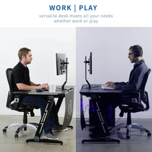 Load image into Gallery viewer, Vivo 47" Wide Z-Shaped Black Gaming Desk-Gaming Desks-Vivo-Ergo Standing Desks