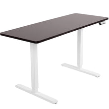Load image into Gallery viewer, Vivo 60&quot; Wide Electric Adjustable Standing Desk with Memory Presets- White Frame-Electric Standing Desks-Vivo-Espresso Top-Ergo Standing Desks