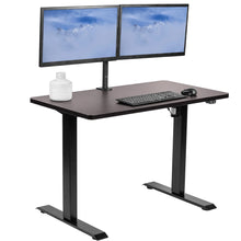 Load image into Gallery viewer, Vivo 43" Wide Standard Electric Adjustable Sit Stand Desk- Black Frame-Electric Standing Desks-Vivo-Espresso Top-Ergo Standing Desks