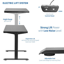 Load image into Gallery viewer, Vivo 60" Wide Standard Electric Adjustable Standing Desk- Black Frame-Electric Standing Desks-Vivo-Ergo Standing Desks