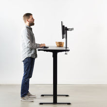 Load image into Gallery viewer, Vivo 60" Wide Standard Electric Adjustable Standing Desk- Black Frame-Electric Standing Desks-Vivo-Black Top-Ergo Standing Desks