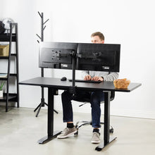 Load image into Gallery viewer, Vivo 60" Wide Standard Electric Adjustable Standing Desk- Black Frame-Electric Standing Desks-Vivo-Ergo Standing Desks