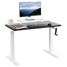 Load image into Gallery viewer, Vivo 43&quot; Wide Crank Adjustable Height Sit Stand Desk-Crank Adjustable Desks-Vivo-Black-White-Ergo Standing Desks