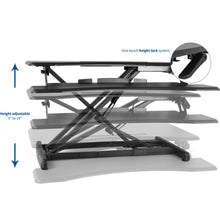Load image into Gallery viewer, Vivo 33" Wide Adjustable Height Sit Stand Desk Riser- Black-Standing Desk Converters-Vivo-Ergo Standing Desks