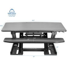 Load image into Gallery viewer, Vivo 32&quot; Wide Adjustable Height Sit Stand Desk Riser- Black-Standing Desk Converters-Vivo-Black-Ergo Standing Desks