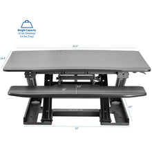 Load image into Gallery viewer, Vivo 32" Wide Adjustable Height Sit Stand Desk Riser- Black-Standing Desk Converters-Vivo-Ergo Standing Desks