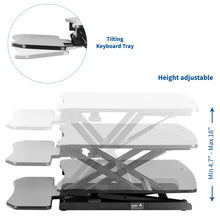 Load image into Gallery viewer, Vivo 32" Wide Adjustable Height Sit Stand Desk Riser- Black-Standing Desk Converters-Vivo-Ergo Standing Desks