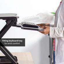 Load image into Gallery viewer, Vivo 32" Wide Adjustable Height Sit Stand Desk Riser- Black-Standing Desk Converters-Vivo-Ergo Standing Desks