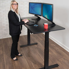 Load image into Gallery viewer, Luxor 60" Wide Electric Dual Motor Adjustable Height Standing Desk-Electric Standing Desks-Luxor-Black Oak-Ergo Standing Desks