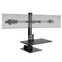 Load image into Gallery viewer, Ergotech Freedom E-Stand Electronic Standing Desk Converter with Monitor Mounts-Black-Standing Desk Converters-Ergotech-Triple-Ergo Standing Desks