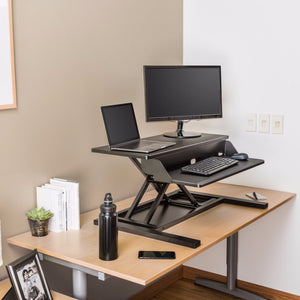 Luxor Level Up Pro 32" Wide Two Shelf Adjustable Standing Desk Converter-Standing Desk Converters-Luxor-Ergo Standing Desks