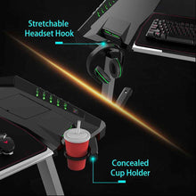 Load image into Gallery viewer, Eureka Ergonomic Z2 PC Gaming Desk with RGB LED Lights-Gaming Desks-Eureka Ergonomic-Black-Ergo Standing Desks