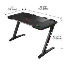 Load image into Gallery viewer, Eureka Ergonomic Z2 PC Gaming Desk with RGB LED Lights-Gaming Desks-Eureka Ergonomic-Black-Ergo Standing Desks