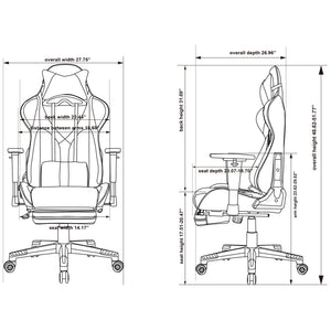 Lorell High Back Gaming Chair with Foldable Footrest-Gaming Chairs-Lorell-Ergo Standing Desks