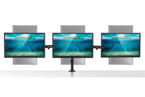 Mount-It Fully Adjustable Triple Computer Monitor Desk Mount-Monitor Arms-Mount-It-Black-Ergo Standing Desks
