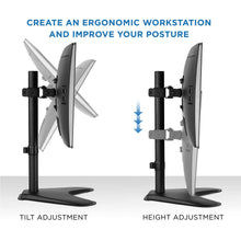 Load image into Gallery viewer, Mount-It Freestanding Adjustable Single Monitor Desk Stand-Monitor Arms-Mount-It-Black-Ergo Standing Desks