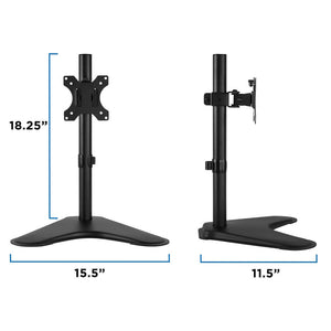Mount-It Freestanding Adjustable Single Monitor Desk Stand-Monitor Arms-Mount-It-Black-Ergo Standing Desks