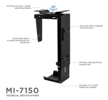 Load image into Gallery viewer, Mount-It Under Desk Mount CPU Tower Holder-CPU Holders-Mount-It-Ergo Standing Desks