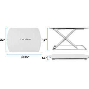 Mount-It 31" Wide Height Adjustable Standing Desk Converter- White-Standing Desk Converters-Mount-It-White-Ergo Standing Desks