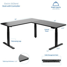 Load image into Gallery viewer, Vivo 67" x 60" Corner L-Shaped Standing Desk- Black-L-Shaped Standing Desk-Vivo-Ergo Standing Desks