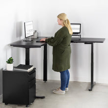 Load image into Gallery viewer, Vivo 67" x 60" Corner L-Shaped Standing Desk- Black-L-Shaped Standing Desk-Vivo-Ergo Standing Desks
