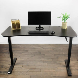 Vivo 63" Wide Crank Adjustable Height Standing Desk-Crank Adjustable Desks-Vivo-Black-Ergo Standing Desks