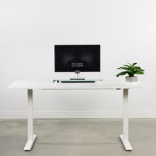 Load image into Gallery viewer, Vivo 63&quot; Wide Crank Adjustable Height Standing Desk-Crank Adjustable Desks-Vivo-White-Ergo Standing Desks