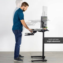 Load image into Gallery viewer, Vivo 36&quot; Wide Compact Electric Adjustable Height Sit Stand Desk- Black-Compact Standing Desks-Vivo-Black-Ergo Standing Desks