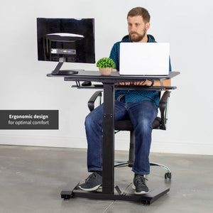 Vivo 36" Wide Compact Electric Adjustable Height Sit Stand Desk- Black-Compact Standing Desks-Vivo-Black-Ergo Standing Desks
