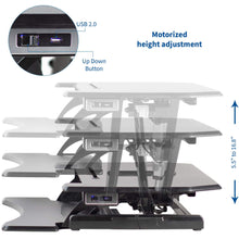 Load image into Gallery viewer, Vivo 31" Wide Electric Adjustable Height Sit Stand Desk Converter- Black-Electric Standing Desks-Vivo-Ergo Standing Desks