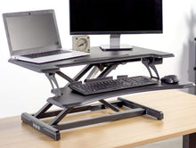 Load image into Gallery viewer, Vivo 31" Wide Electric Adjustable Height Sit Stand Desk Converter- Black-Electric Standing Desks-Vivo-Ergo Standing Desks