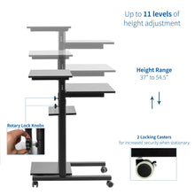 Load image into Gallery viewer, Vivo 28&quot; Wide Compact Adjustable Height Mobile Work Desk- Black-Mobile Standing Desks-Vivo-Black-Ergo Standing Desks