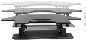Vivo 44" Wide Adjustable Height Corner Stand Up Desk Converter- Black-Corner Standing Desk-Vivo-Black-Ergo Standing Desks