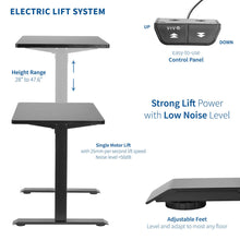 Load image into Gallery viewer, Vivo 43" Wide Standard Electric Adjustable Sit Stand Desk- Black Frame-Electric Standing Desks-Vivo-Ergo Standing Desks