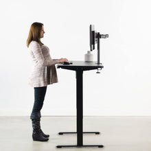 Load image into Gallery viewer, Vivo 43" Wide Standard Electric Adjustable Sit Stand Desk- Black Frame-Electric Standing Desks-Vivo-Ergo Standing Desks