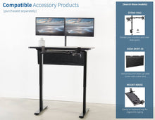 Load image into Gallery viewer, Vivo 43" Wide Standard Electric Adjustable Sit Stand Desk- Black Frame-Electric Standing Desks-Vivo-Ergo Standing Desks