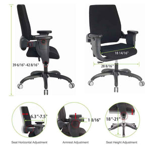 Eureka Ergonomic Mid-Back Desk Swing Chair with Armrests- Black-Ergonomic Chairs-Eureka Ergonomic-Black-Ergo Standing Desks