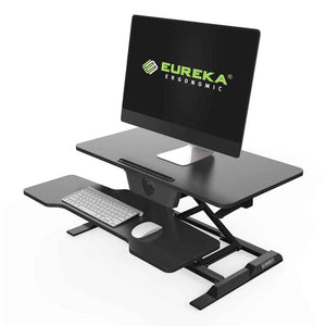 Eureka Ergonomic 31" Wide Height Adjustable Standing Desktop Converter- Black-Standing Desk Converters-Eureka Ergonomic-Black-Ergo Standing Desks