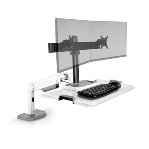 Innovative Winston Lift Edge Mount Two Monitor Adjustable Standing Desk Converter-Standing Desk Converters-Innovative-Flat White-Ergo Standing Desks