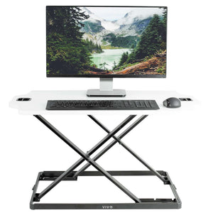 Vivo 32" Wide Compact Adjustable Mobile Laptop Standing Desk Converter-Standing Desk Converters-Vivo-White-Ergo Standing Desks