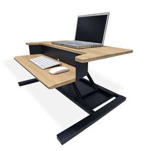 Luxor Level Up Pro 32" Wide Two Shelf Adjustable Standing Desk Converter-Standing Desk Converters-Luxor-White Oak-Ergo Standing Desks