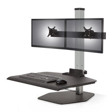 Load image into Gallery viewer, Innovative Winston Workstation Dual Monitor Adjustable Standing Desk Converter-Standing Desk Converters-Innovative-Silver-Standard 23" x 30"-Ergo Standing Desks