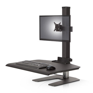 Innovative Winston Workstation Single Monitor Adjustable Standing Desk Converter-Standing Desk Converters-Innovative-Vista Black-Standard 23" x 30"-Ergo Standing Desks
