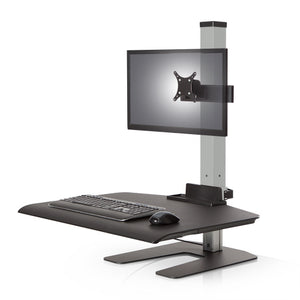 Innovative Winston Workstation Single Monitor Adjustable Standing Desk Converter-Standing Desk Converters-Innovative-Silver-Standard 23" x 30"-Ergo Standing Desks