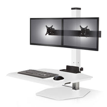 Load image into Gallery viewer, Innovative Winston Workstation Dual Monitor Adjustable Standing Desk Converter-Standing Desk Converters-Innovative-Flat White-Standard 23" x 30"-Ergo Standing Desks